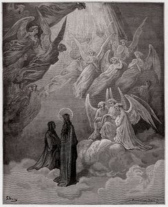 The Divine Comedy, Paradiso, Canto 20: The luminous souls sing - Illustration by Gustave Dore by Gustave Dore