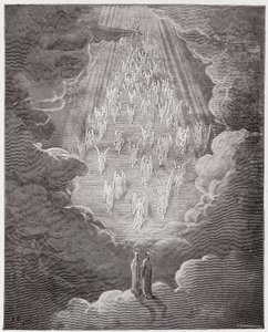 The Divine Comedy, Paradiso, Canto 21: Beatrice and Dante in the sphere of Saturn - Illustration by Gustave Dore by Gustave Dore