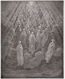 The Divine Comedy, Paradiso, Canto 5: The host of myriad glowing souls in the second realm - Illustration by Gustave Dore by Gustave Dore