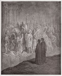 The Divine Comedy, Purgatorio, Canto 10: The marble sculptures portraying pride - by Dante Alighieri - Illustration by Gustave Doré by Gustave Dore