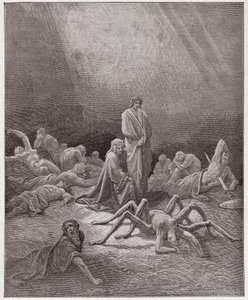 The Divine Comedy, Purgatorio, Canto 12: Dante views the soul of Arachne - by Dante Alighieri - Illustration by Gustave Doré by Gustave Dore