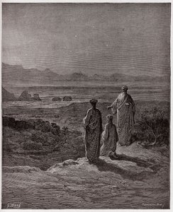 The Divine Comedy, Purgatorio, Canto 1: Dante kneels before Statius (Illustration by Gustave Dore) by Gustave Dore