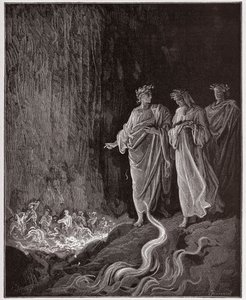 The Divine Comedy, Purgatorio, Canto 25: The Poets in the Seventh Circle - by Dante Alighieri (1265-1321) - Illustration by Gustave Dore (1832-1883) by Gustave Dore