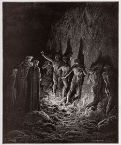 The Divine Comedy, Purgatorio, Canto 25: The lustful pass through fire in the seventh circle - by Dante Alighieri - Illustration by Gustave Doré