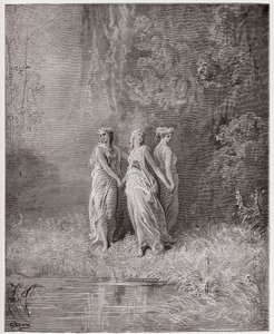 The Divine Comedy, Purgatorio, Canto 29: Charity, Hope, and Faith - by Dante Alighieri (1265-1321) - Illustration by Gustave Dore (1832-1883) by Gustave Dore