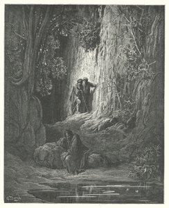 The Fables of La Fontaine: The Arbitrator, Almoner, and Hermit by Gustave Dore