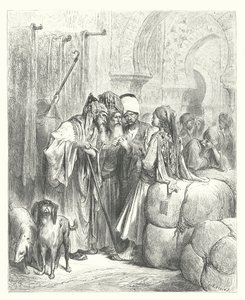 The Fables of La Fontaine: The Bashaw and the Merchant by Gustave Dore