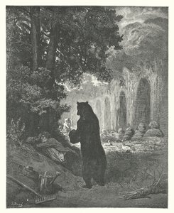 The Fables of La Fontaine: The Bear and the Amateur of Gardening by Gustave Dore