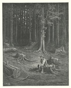 The Fables of La Fontaine: The Forest and the Woodman by Gustave Dore