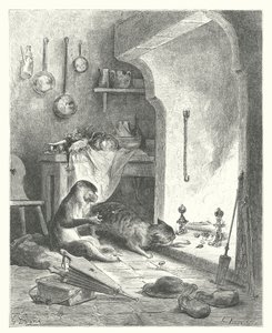 The Fables of La Fontaine: The Monkey and the Cat by Gustave Dore