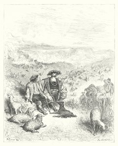 The Fables of La Fontaine: The Shepherd and the King by Gustave Dore