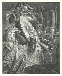 The Fables of La Fontaine: The Town Rat and the Country Rat by Gustave Dore