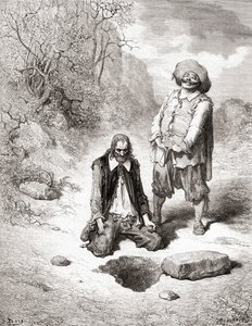 The Miser Who Lost His Treasure, from a late 19th century edition of Fables de La Fontaine