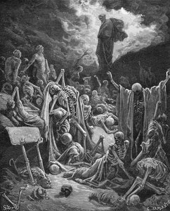The Vision of the Valley of Dry Bones, Ezekiel 37:1-2, Illustration from Dore
