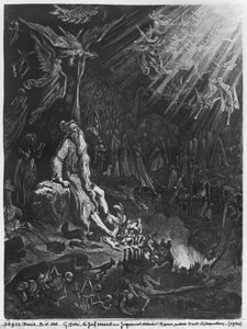The Wandering Jew and the Last Judgement, engraved by Felix Jean Gauchard by Gustave Dore