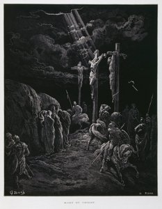 The death of Christ on the cross, Illustration from the Dore Bible by Gustave Dore