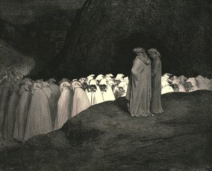 Tuscan...disdain not to instruct us who thou art by Gustave Dore