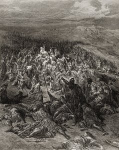 Two Hundred Knights attack Twenty Thousand Saracens, illustration from 