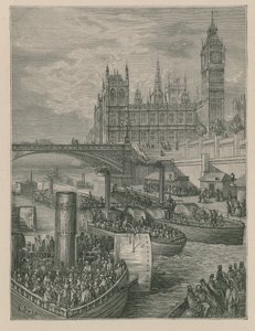 Westminster Stairs - Steamers Leaving by Gustave Dore