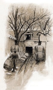 Entrance of the Cellar of the Bercy Warehouses, Paris by Gustave Fraipont
