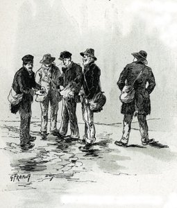 Street Merchants of Cigar and Cigarette Tips, Maubert District, Paris. Drawing by Gustave Fraipont from 