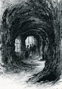 View of the aquarium of Trocadero, Paris. Drawing by Gustave Fraipont from Saint-Juirs by Gustave Fraipont