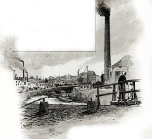 View of the Dry Riverbed of Canal Saint-Martin During the Cleaning Period. Drawing by Gustave Fraipont from 