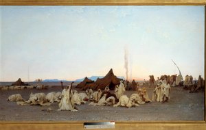 Evening Prayer in the Sahara Desert (detail) by Gustave Guillaumet