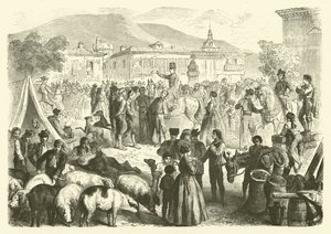 Annual fair of the town of Alcala, Spain by Gustave Janet