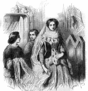 Portrait of Jeanne de Montmorency, daughter of Bouchard 1st de Marly. 13th-14th century. Engraving by Gustave Janet
