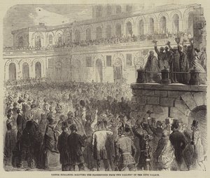 Victor Emmanuel saluting the Florentines from the Gallery of the Pitti Palace