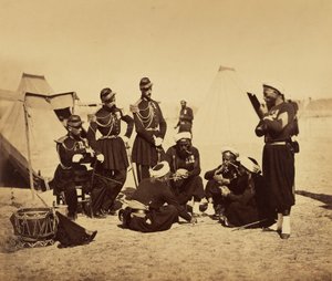 Camp de Chalons: Zouaves of the Guard at Bivouac by Gustave Le Gray