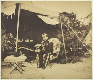 Officers Seated at a Tent, Camp de Châlons by Gustave Le Gray