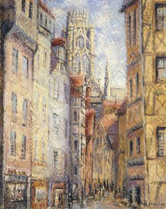 Rouen, a Street by the Church by Gustave Loiseau