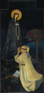 Our Lady receiving the Rosary from Saint Dominic