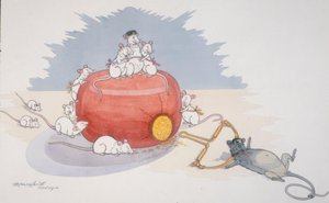 WWI / The Punished Gourmand / Caricature by G. Wendt by Gustave Wendt