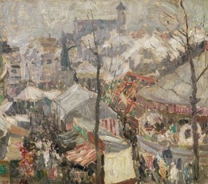 Fair on Vrijdagmarkt in Ghent by Gustave de Smet