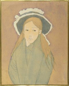 Girl with Large Hat and Straw-Coloured Hair