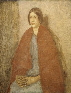 Young Woman in a Red Shawl