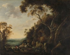 Landscape with Herdsmen by Gysbert Hondecoeter