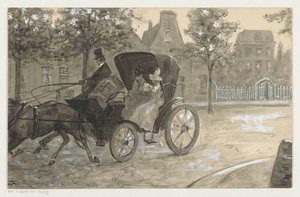 Two Women in a Horse Carriage
