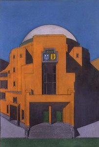 Plan of the entrance to the Gemeentemuseum, the Hague by H.P. Berlage