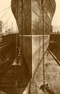 The Mauretania in Dry Dock, c1930
