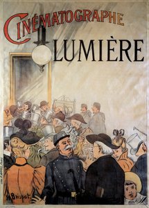 Poster for the cinematographer of the brothers Lumiere at the grand cafe in December 1895