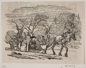 Sleigh Ride with Reindeer by H. C. Henneberg