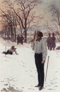 Henri, standing still and covering his face with his pistol, was waiting by H. Delaspre