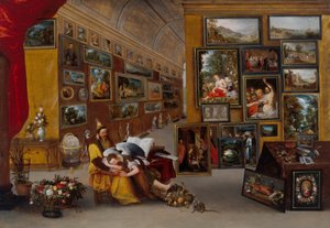 The Interior of a Picture Gallery with Allegorical Pictures by H. II & Brueghel Jan I (1568 1625) Francken