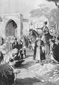 Bokhara opens its Gate to the Mongol Ogodai Khan, AD 1231 by H. M. (after) Burton