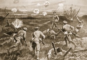 Sergeant H. Wells Leading a Platoon Towards the German Wire Entanglements After His Officer Had Been Killed by H. Ripperger