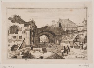 City Interior with Ruins of Classical Buildings by H. Rosenkilde